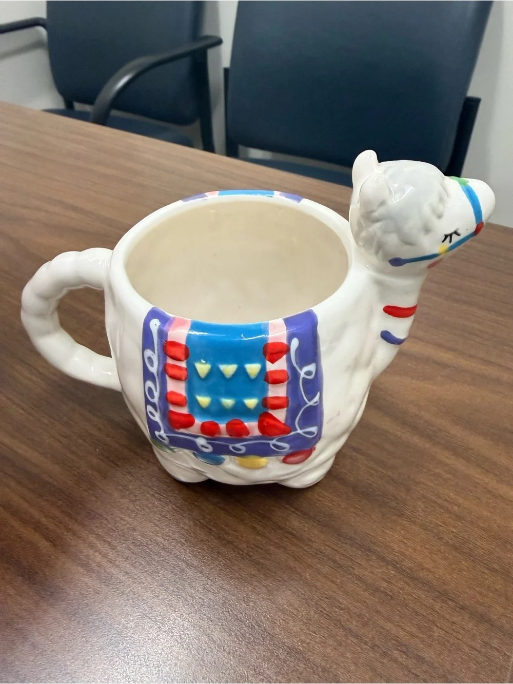 White Llama Mug with Colorful Accents!! For anyone who loves Llamas